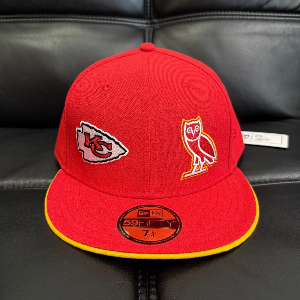 NWT Octobers Very Own OVO x New Era x NFL Kansas City Chiefs Fitted Hat - 7 3/4